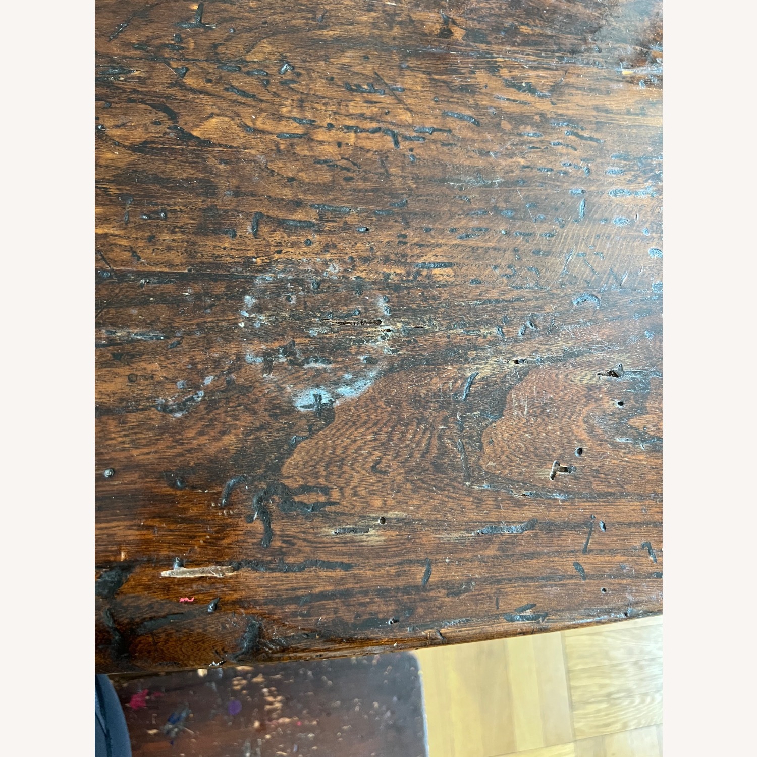 Antique French Oak Live Edge Trestle Table - image-7