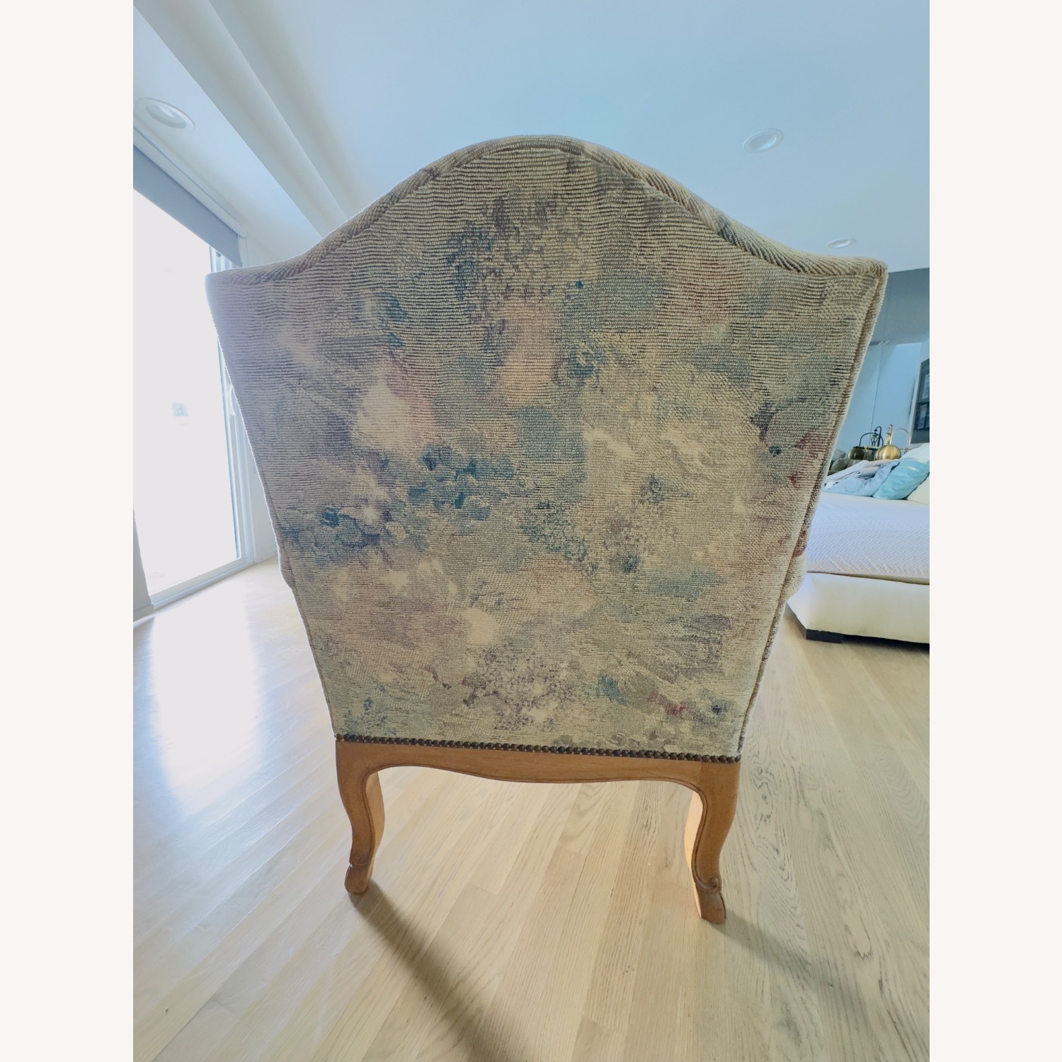 Vintage French-Style Lounge Chair W Ottoman - image-3