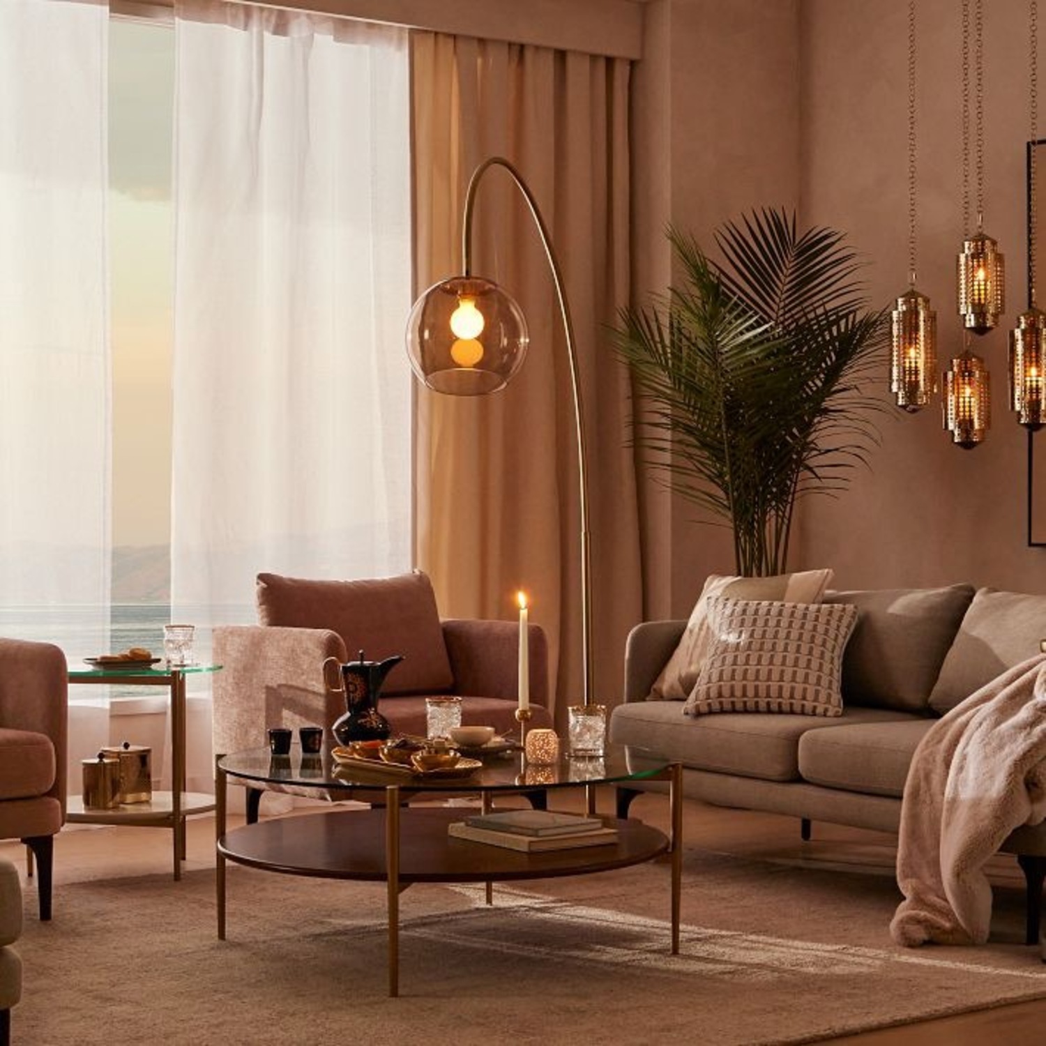 West Elm Overarching Acrylic Shade Floor Lamp - image-3