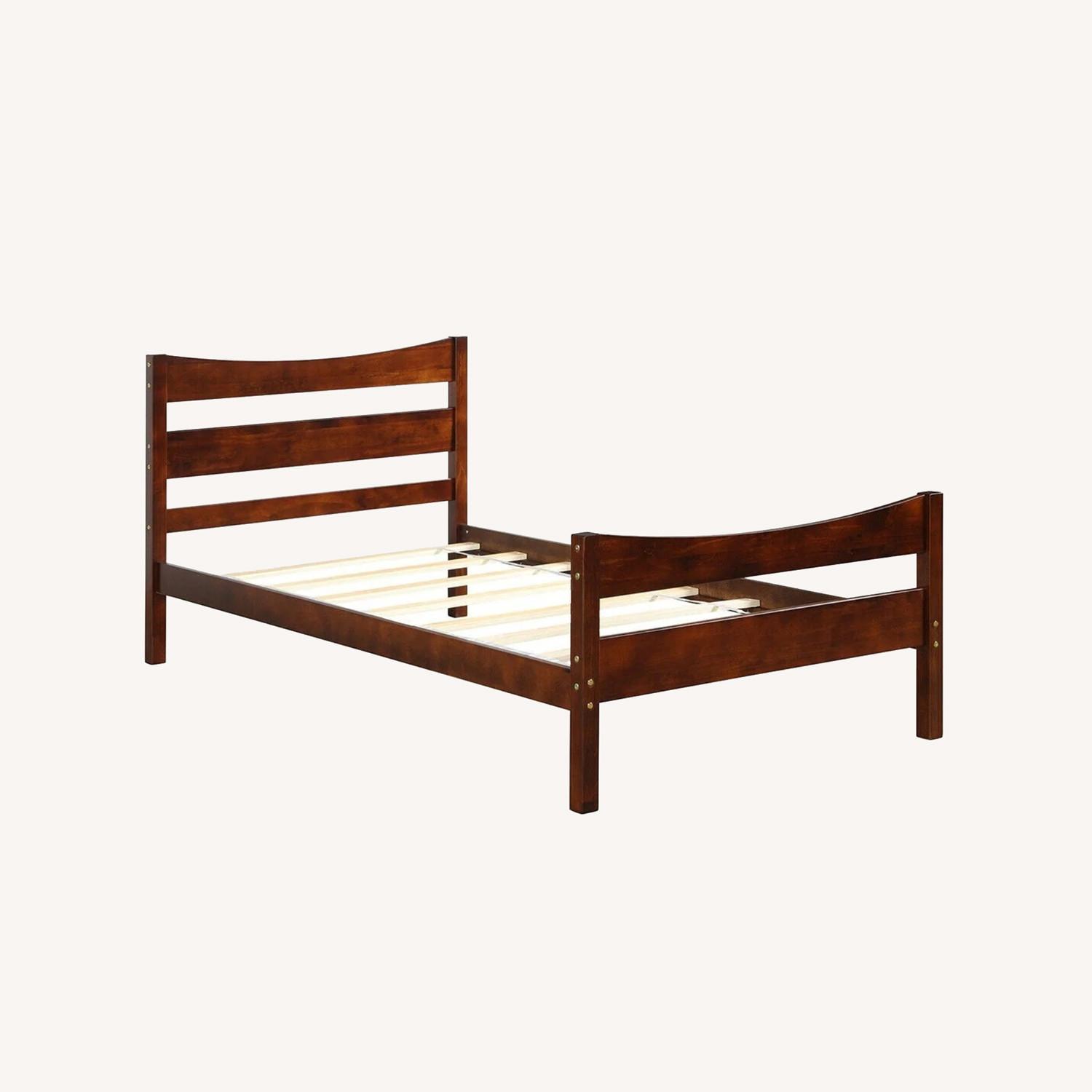 Giantex Wood Bed Frame Twin Size, Rustic Style - image-0