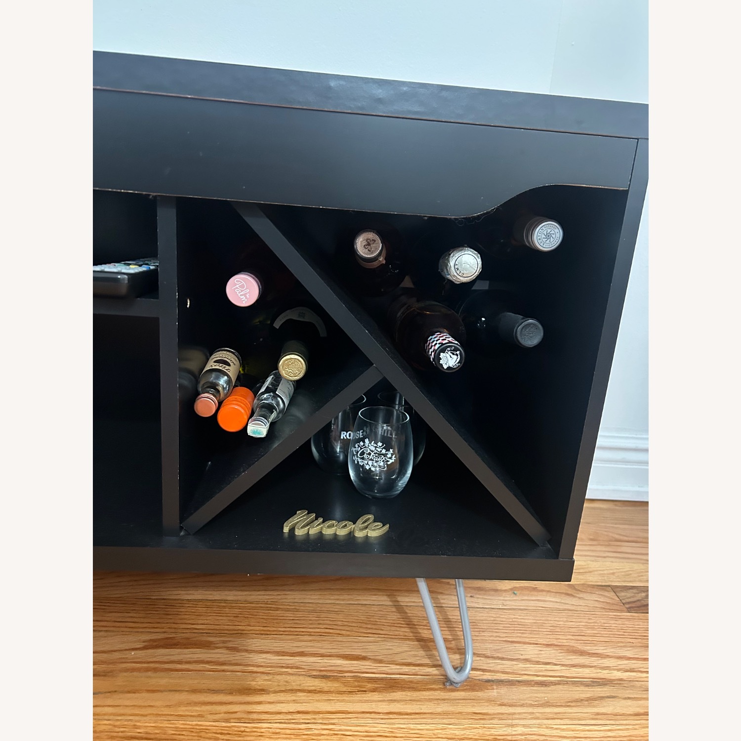 Baxter Mid Century- Modern 53.54 In. Wine Rack Media Cabinet Console - image-5