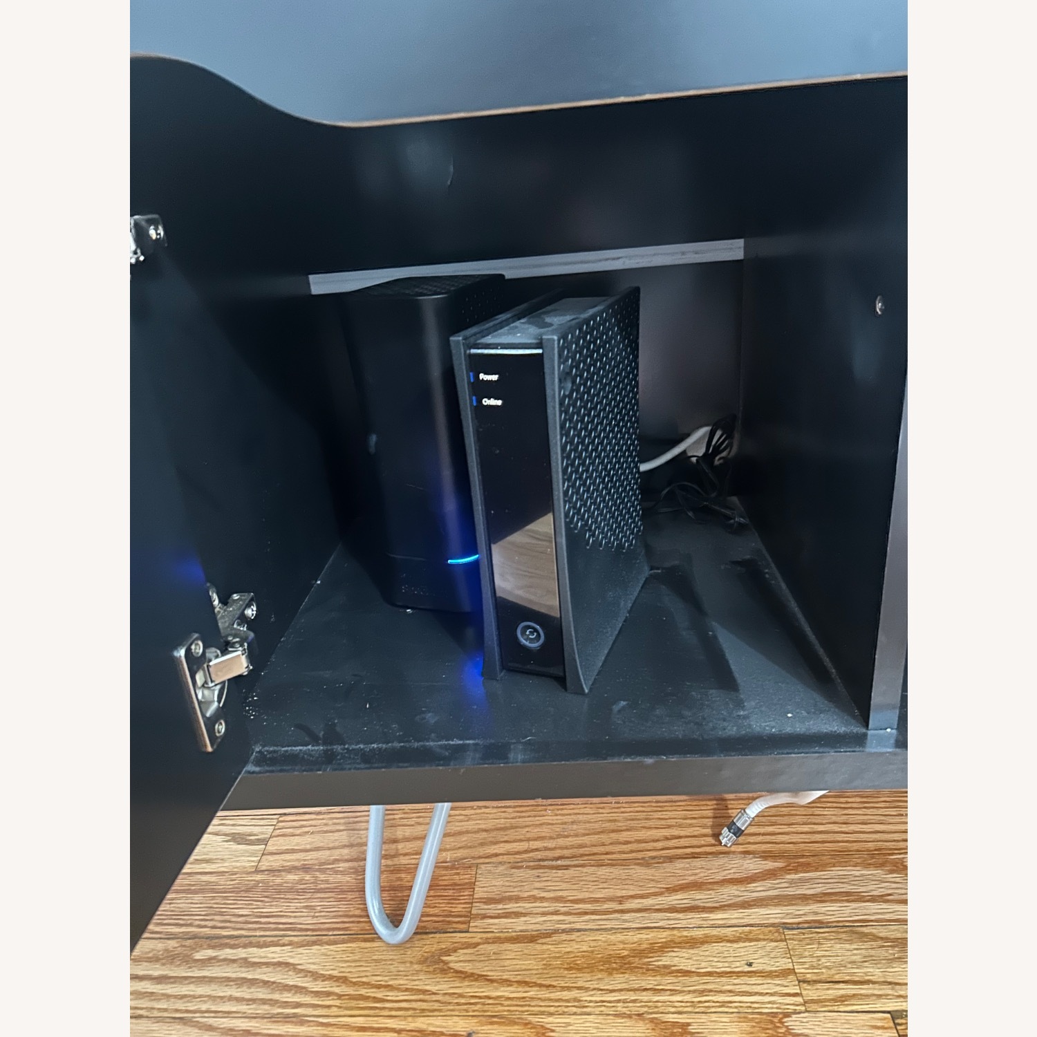 Baxter Mid Century- Modern 53.54 In. Wine Rack Media Cabinet Console - image-6