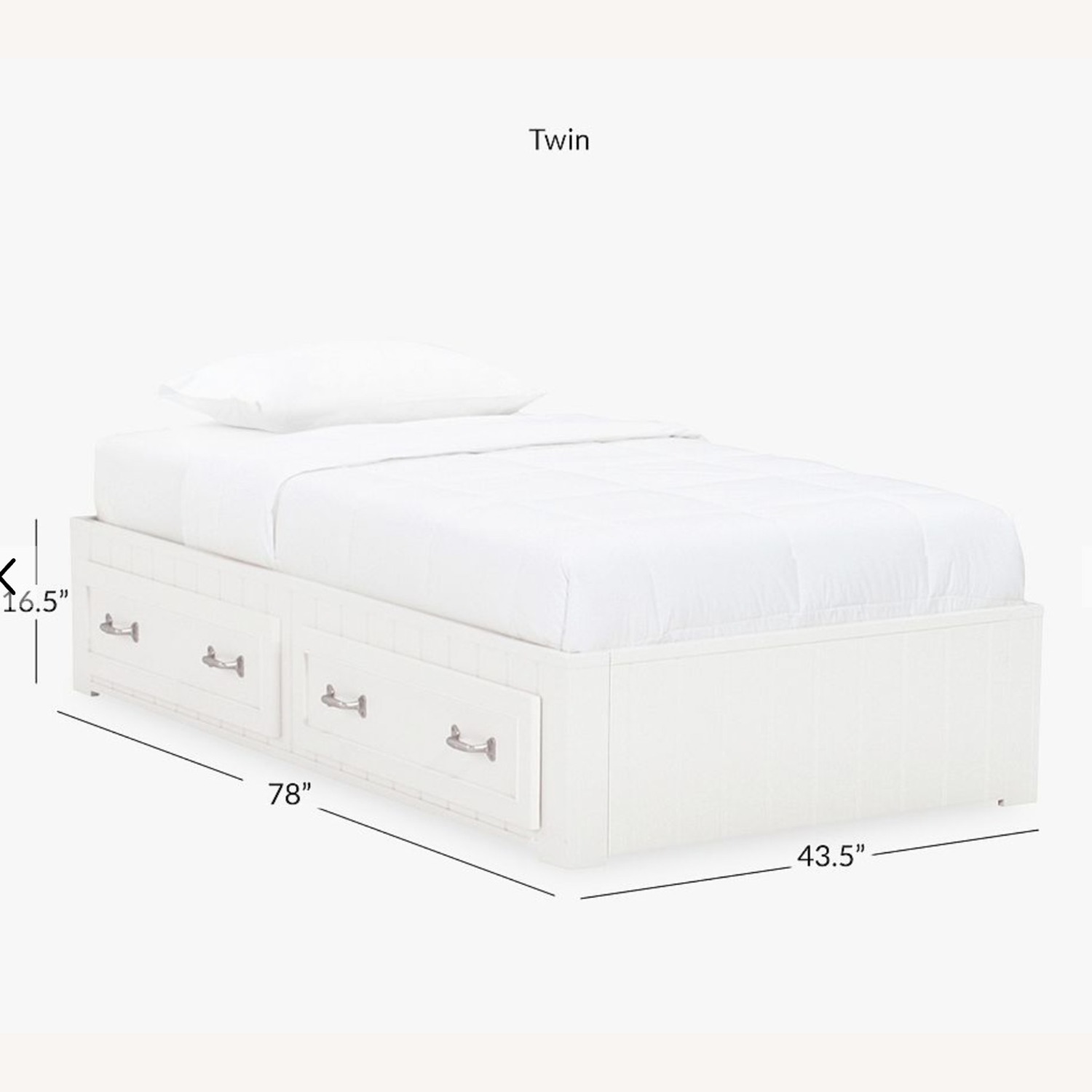 Pottery Barn Belden Twin Bed, Simply White - image-1