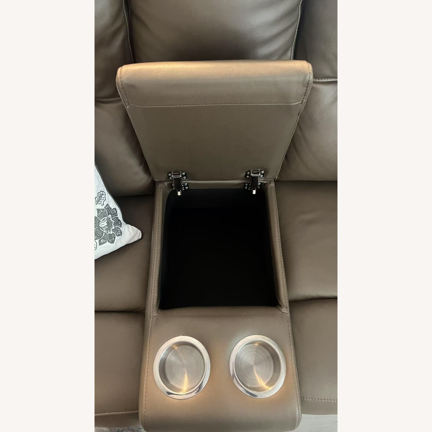 Brown Leather Reclining Sectional Sofa with Chaise - image-3