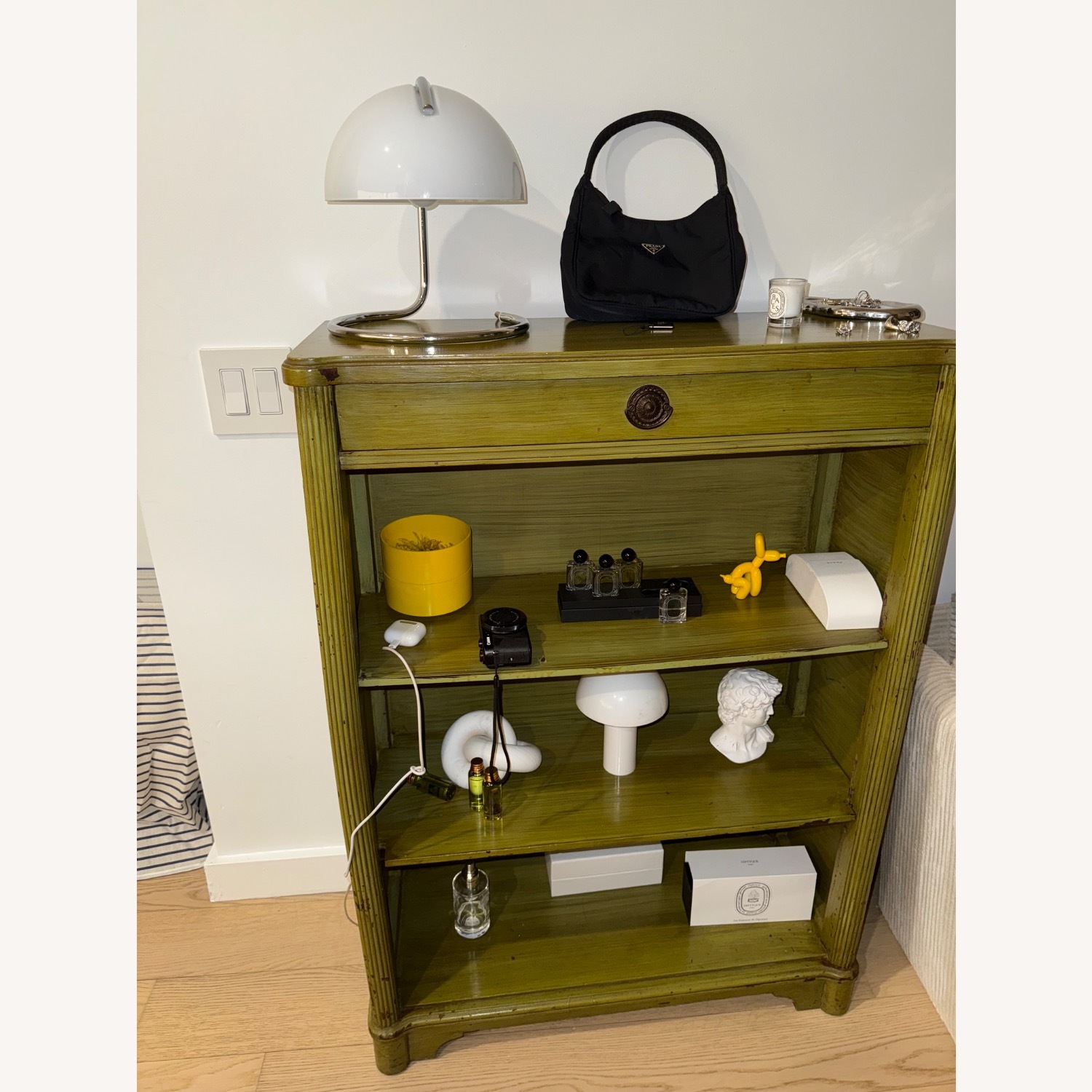 Green Vintage Olive Bookshelf - image-1