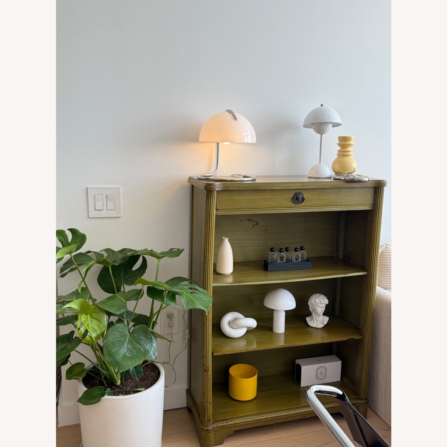 Green Vintage Olive Bookshelf - image-4