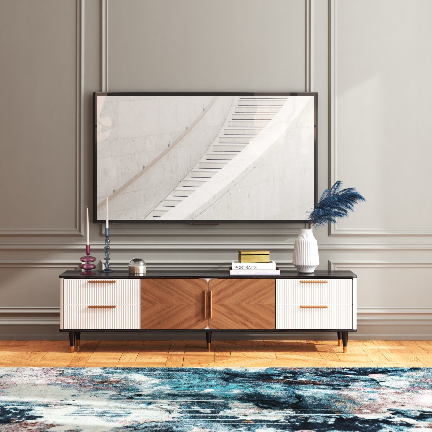 Modern Media Console TV Stand - image-4
