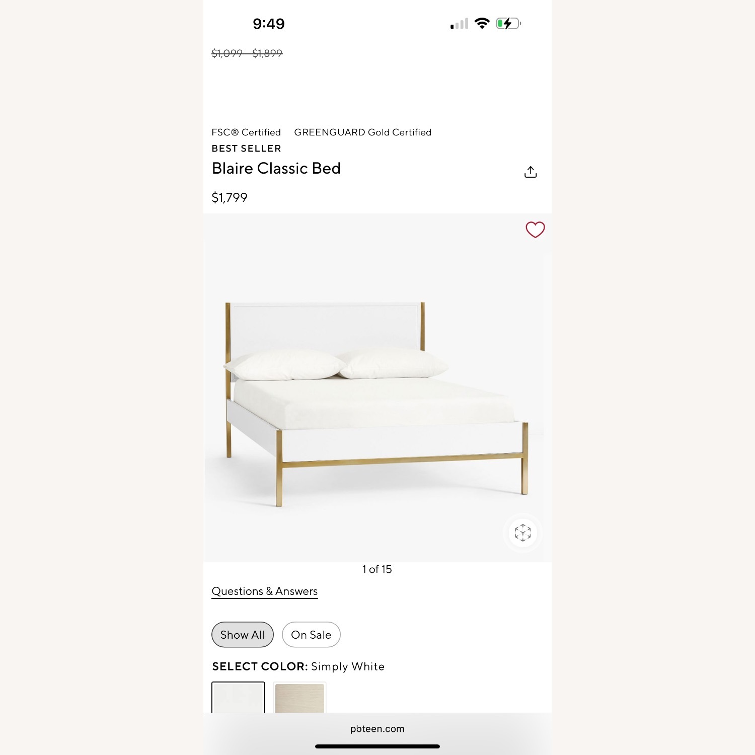 Pottery Barn Blaire Bed Frame  - image-2