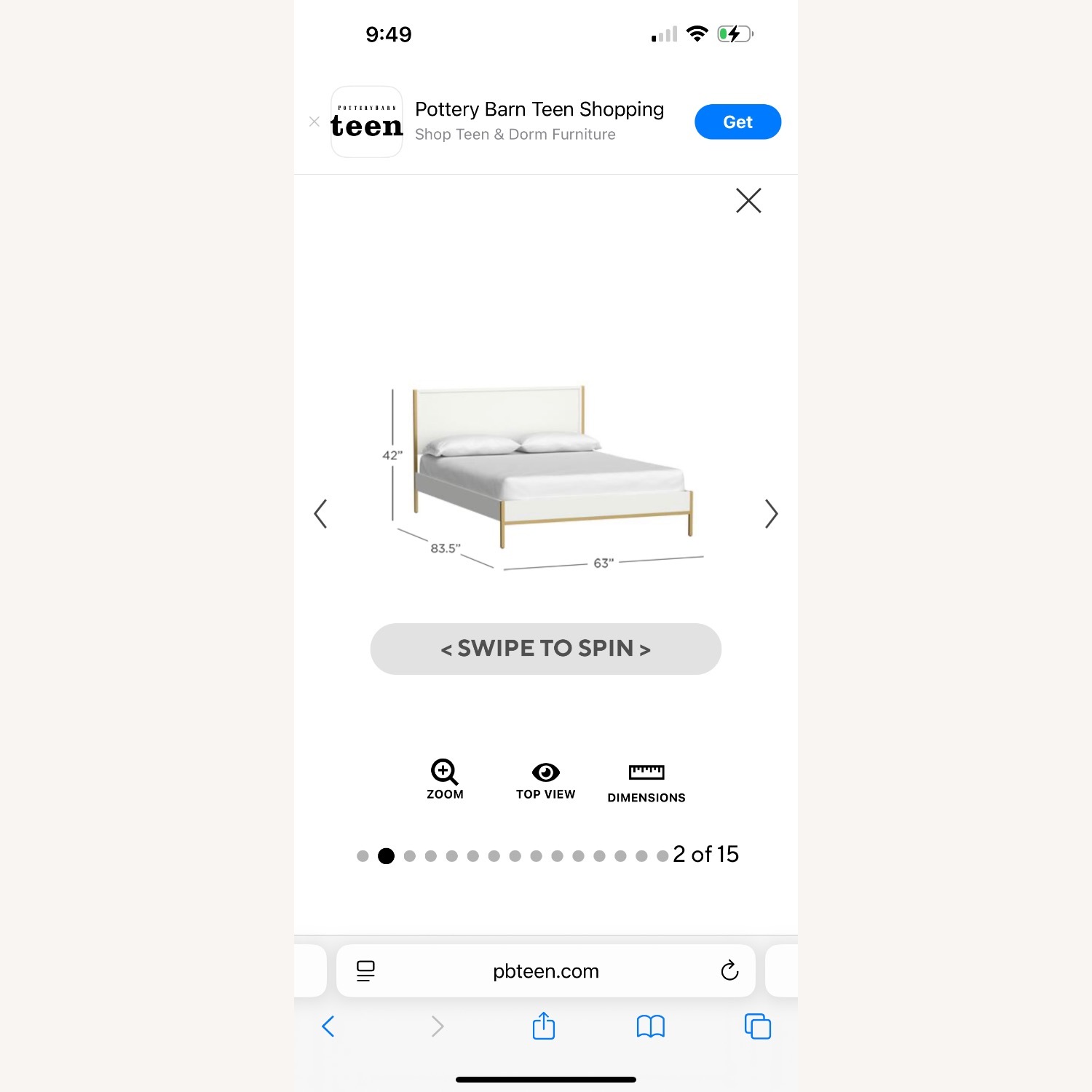 Pottery Barn Blaire Bed Frame  - image-3