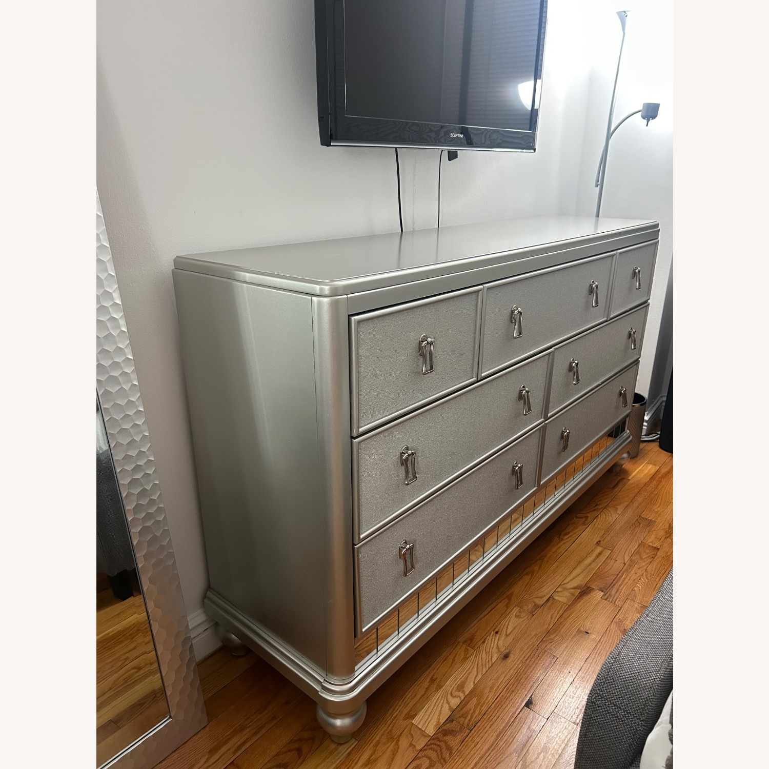 platinum silver dresser Colette Silver Gray Dresser