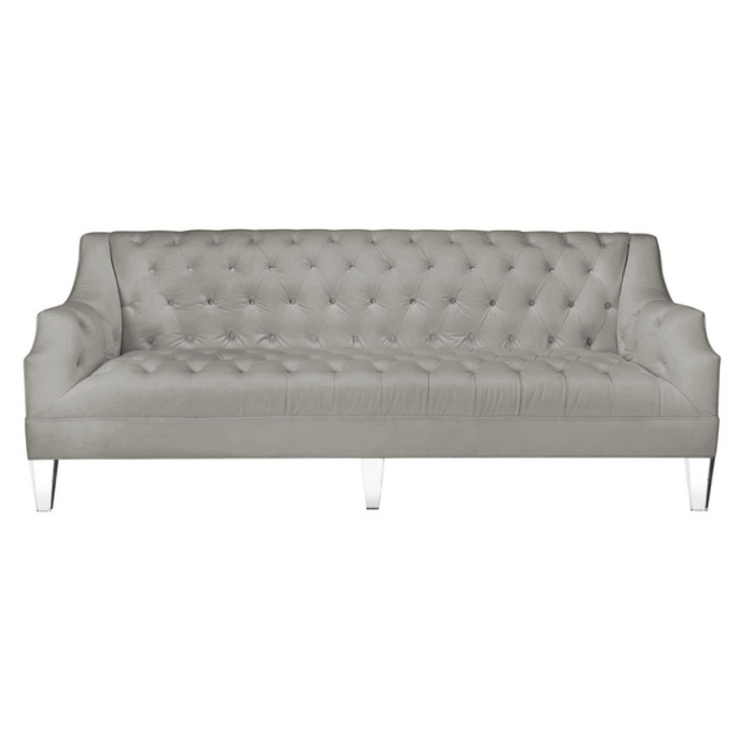 Z Gallerie Gray Tufted Velvet Sofa - image-6