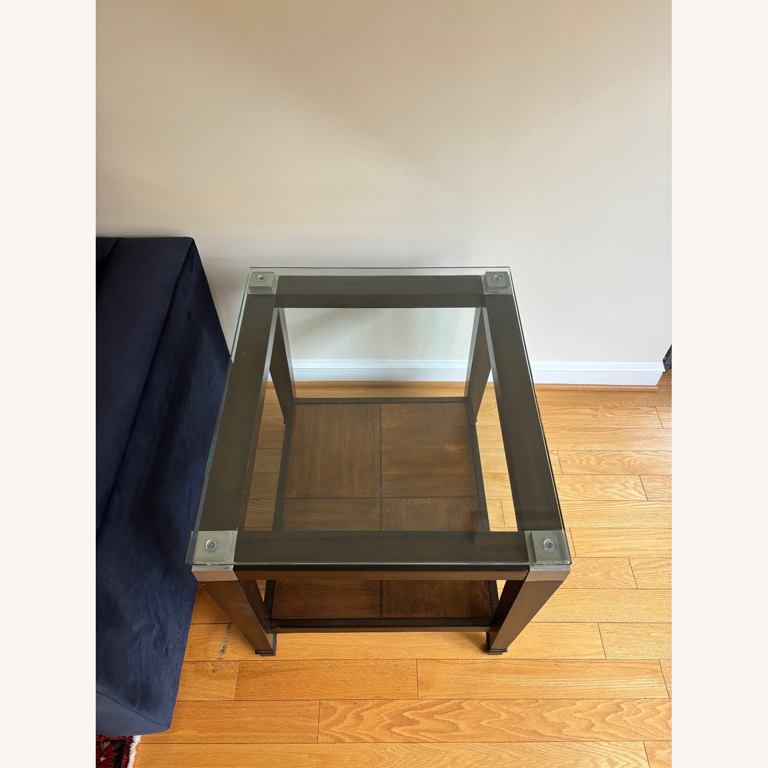 Raymour & Flanigan Dunhill Wood and Glass End Table - image-2