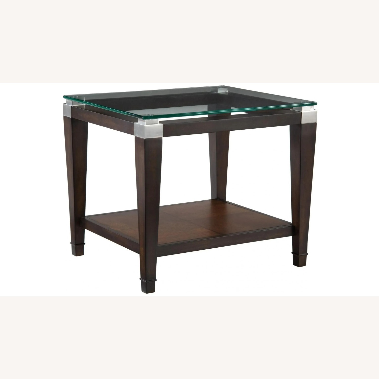 Raymour & Flanigan Dunhill Wood and Glass End Table - image-4
