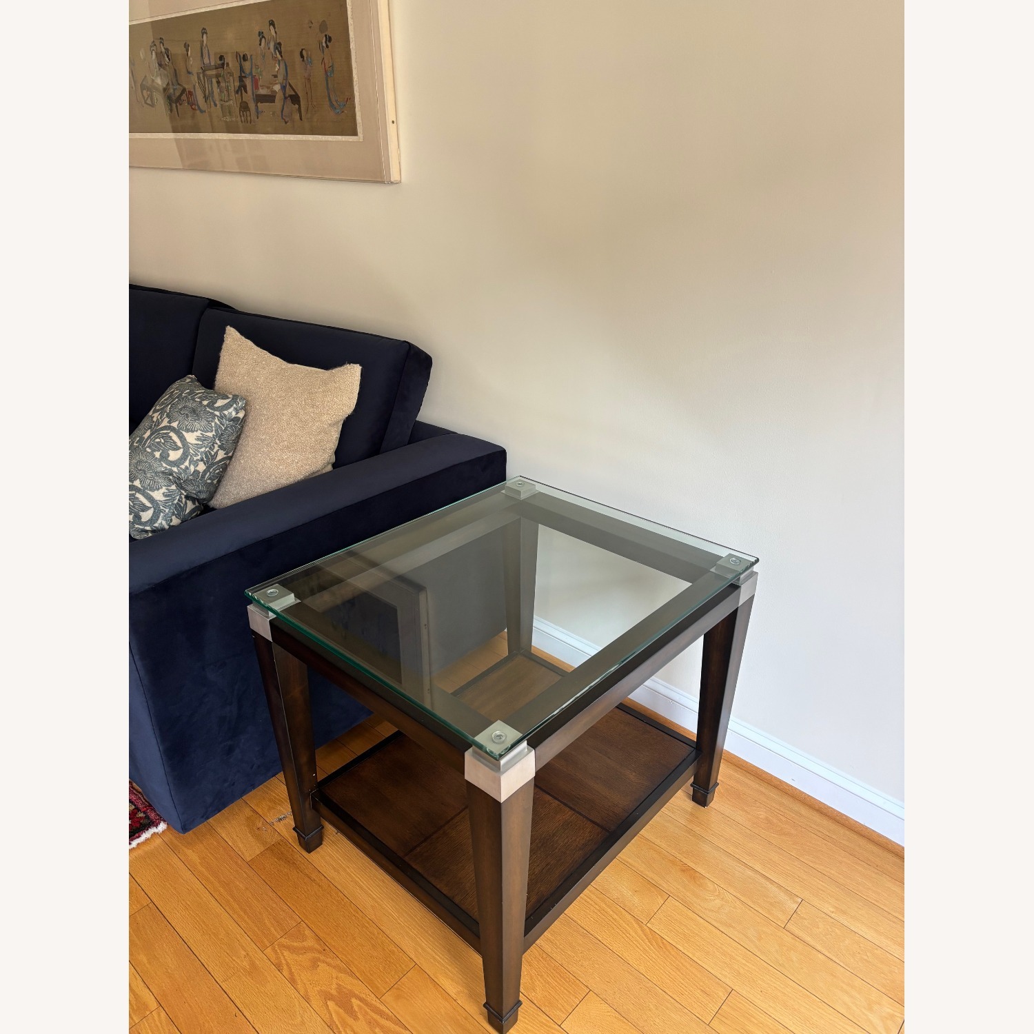 Raymour & Flanigan Dunhill Wood and Glass End Table - image-3