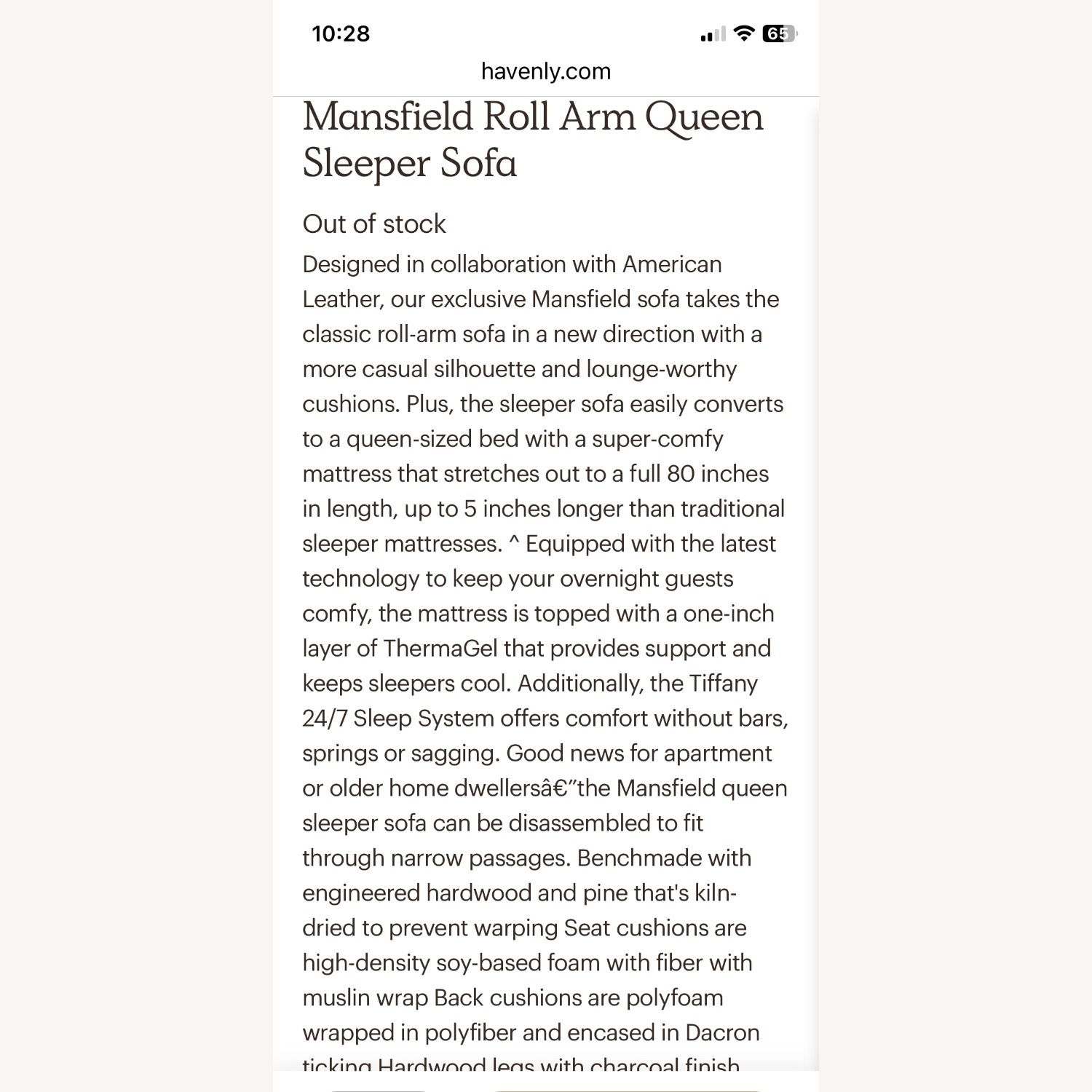 Crate & Barrel Bowen Full Sleeper Sofa - image-5