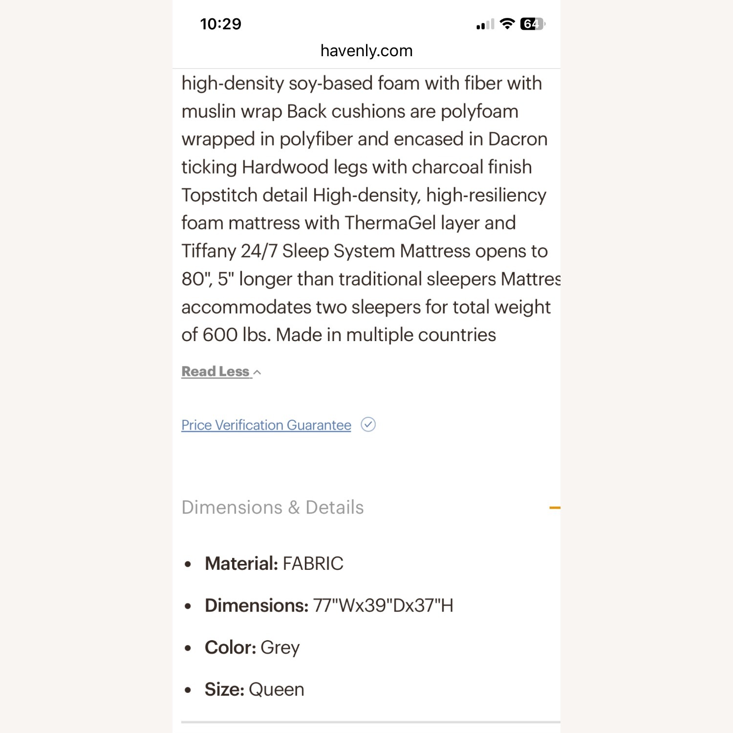 Crate & Barrel Bowen Full Sleeper Sofa - image-6