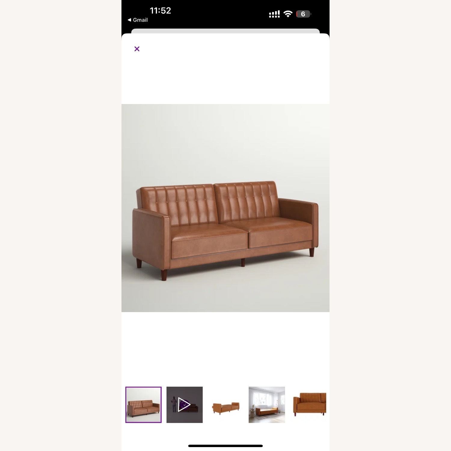 Seylow 81.5'' Faux Leather Convertible Sofa - image-1