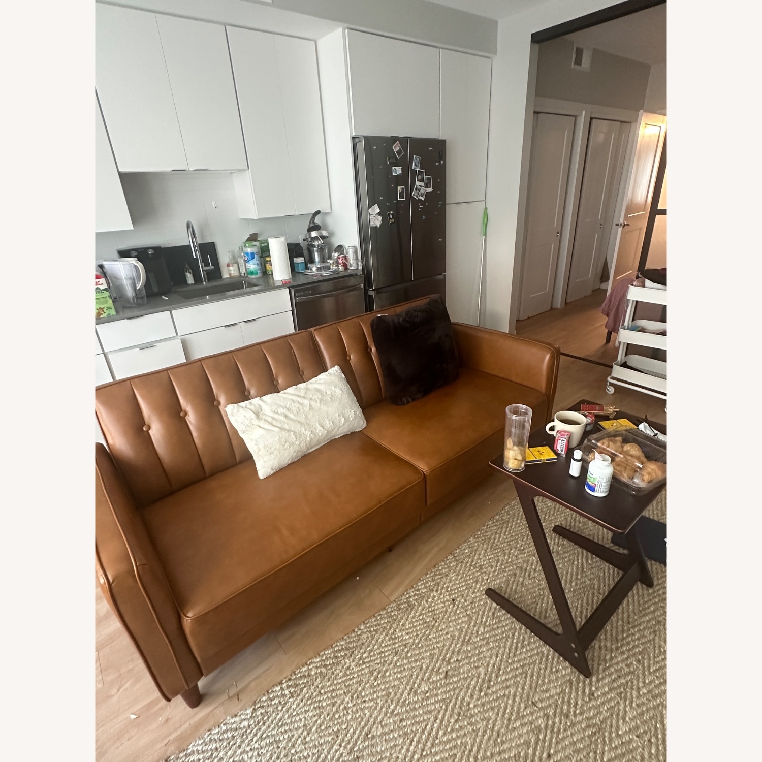 Seylow 81.5'' Faux Leather Convertible Sofa - image-4