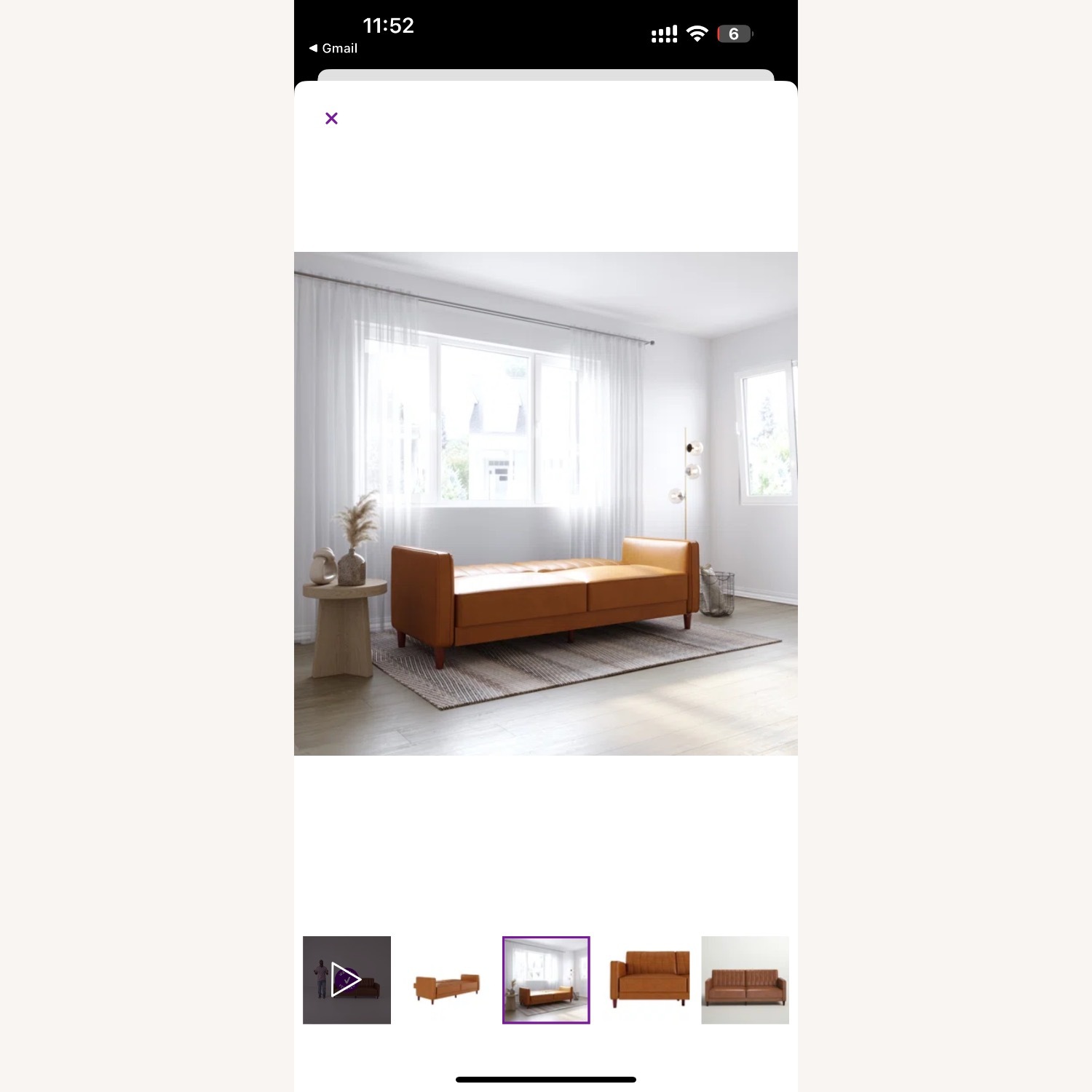 Seylow 81.5'' Faux Leather Convertible Sofa - image-2