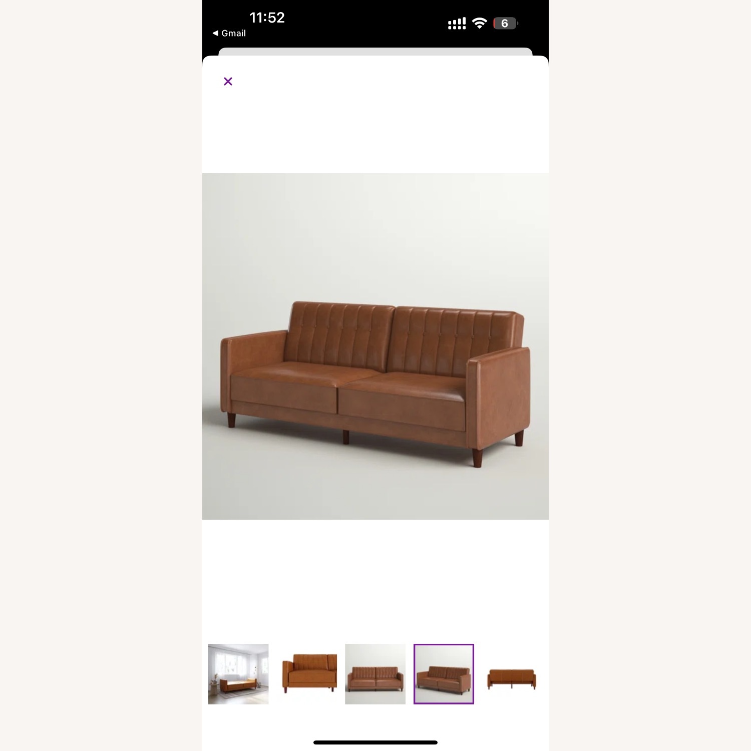 Seylow 81.5'' Faux Leather Convertible Sofa - image-3