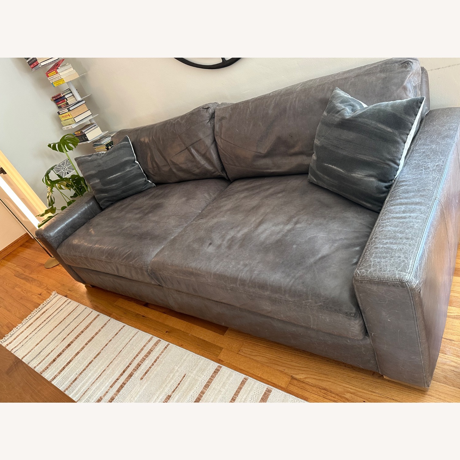 Restoration Hardware Maxwell Leather Sofa - image-2