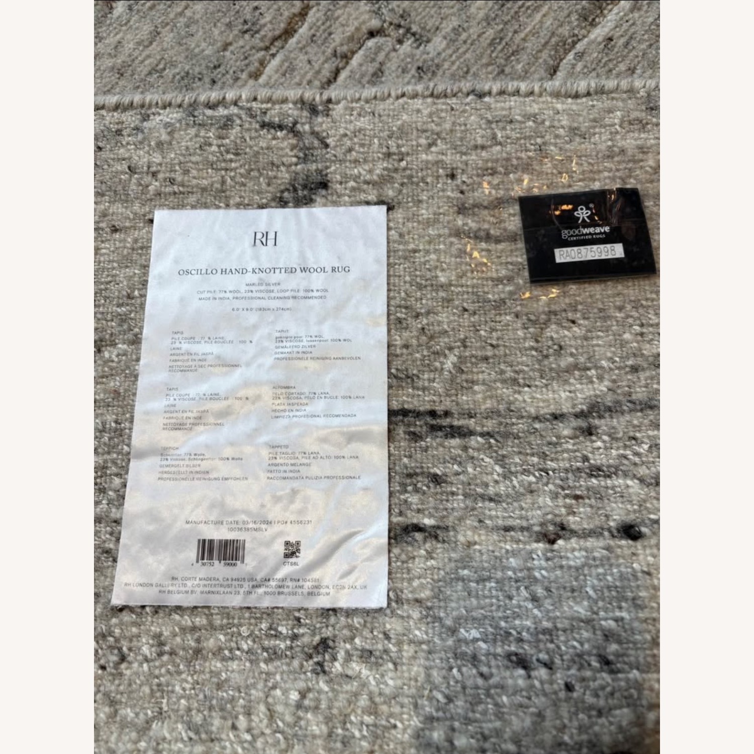 RH Oscillo Hand-Knotted Rug – 6x9 - image-5