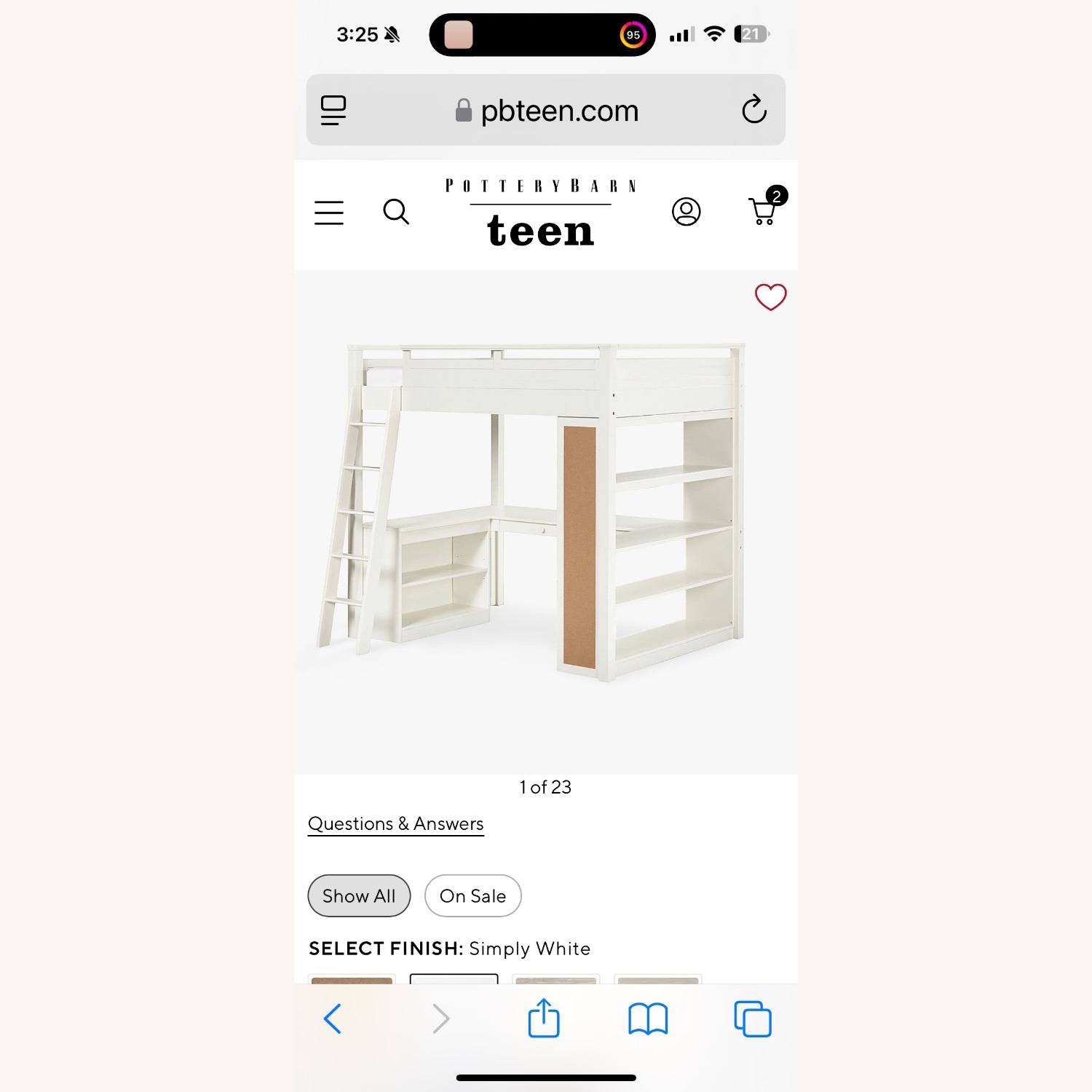 Pottery Barn Sleep/Study Loft Bed Size Full - image-1