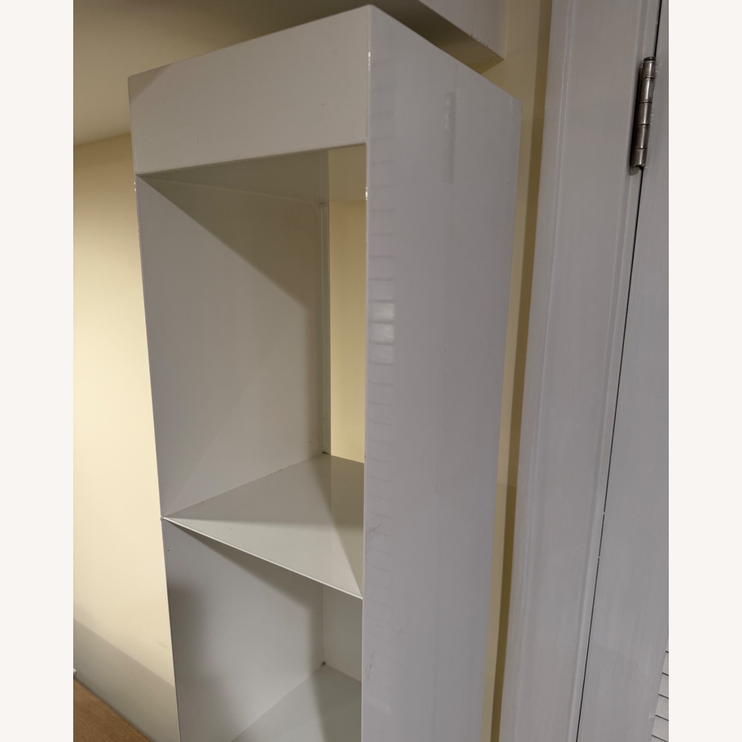 White Lacker Metal Bookshelf - image-3