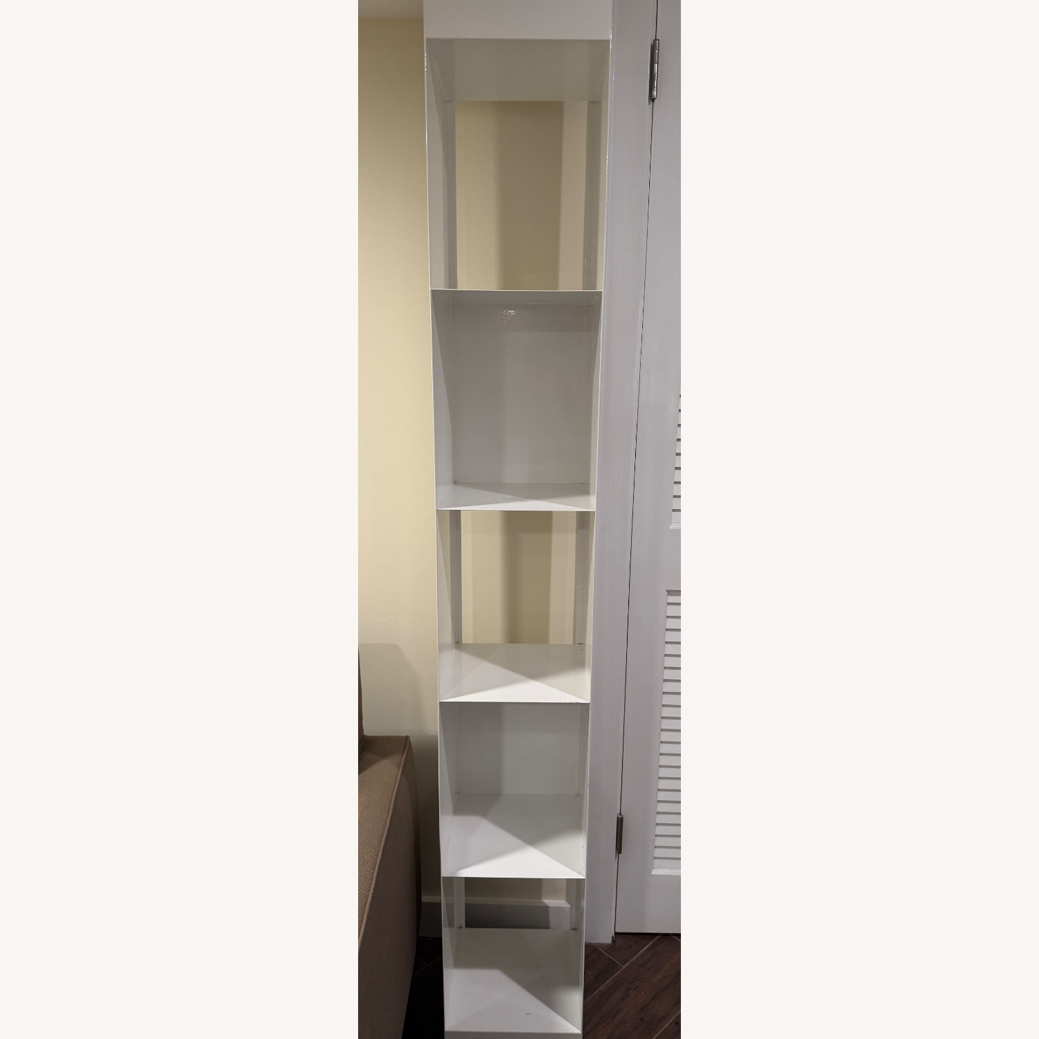 White Lacker Metal Bookshelf - image-1
