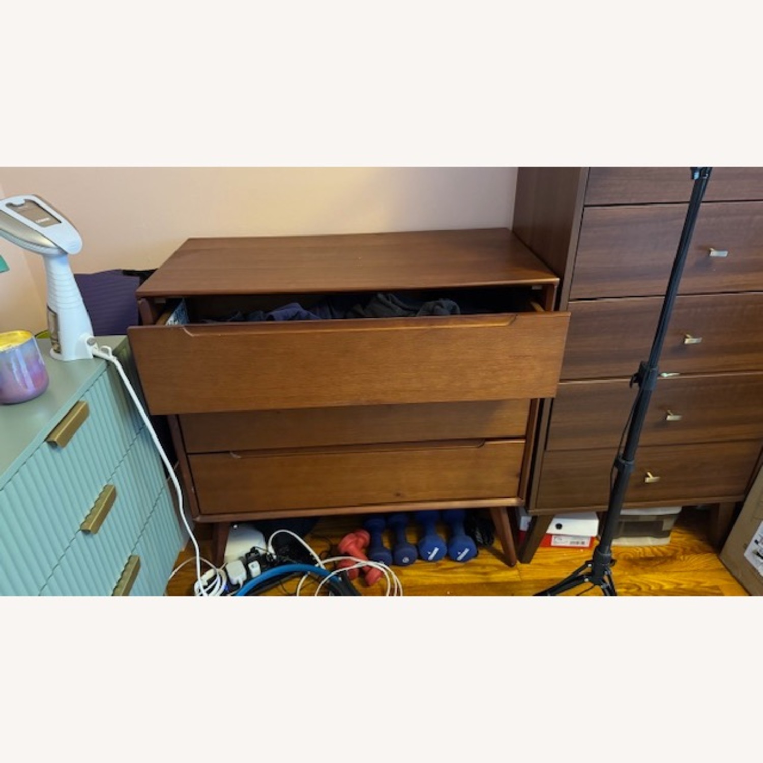 All Wood Mid-century 3 Drawer Dresser - image-2