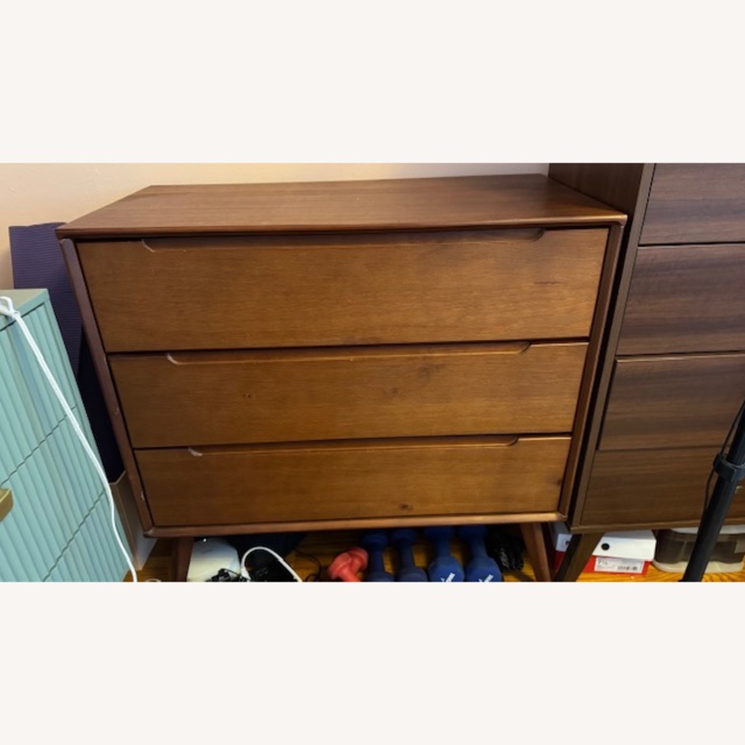 All Wood Mid-century 3 Drawer Dresser - image-1