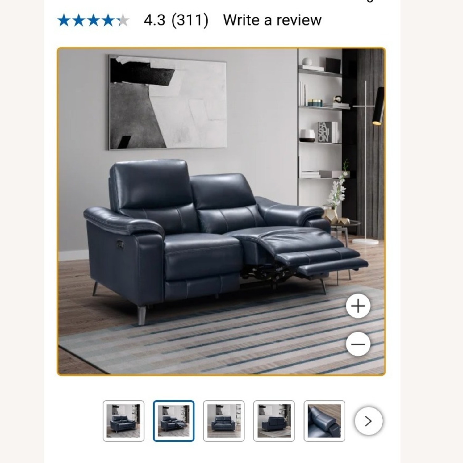 Indigo Power Reclining Loveseat - image-5