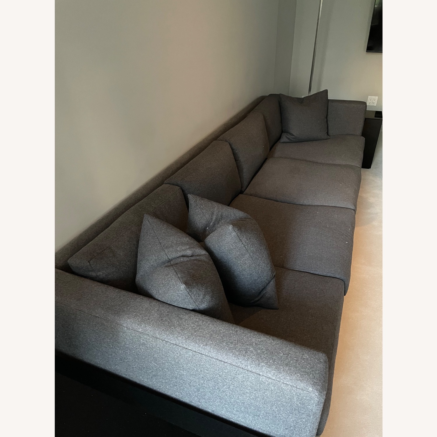 Gray Tuxedo Style Sofa - image-2