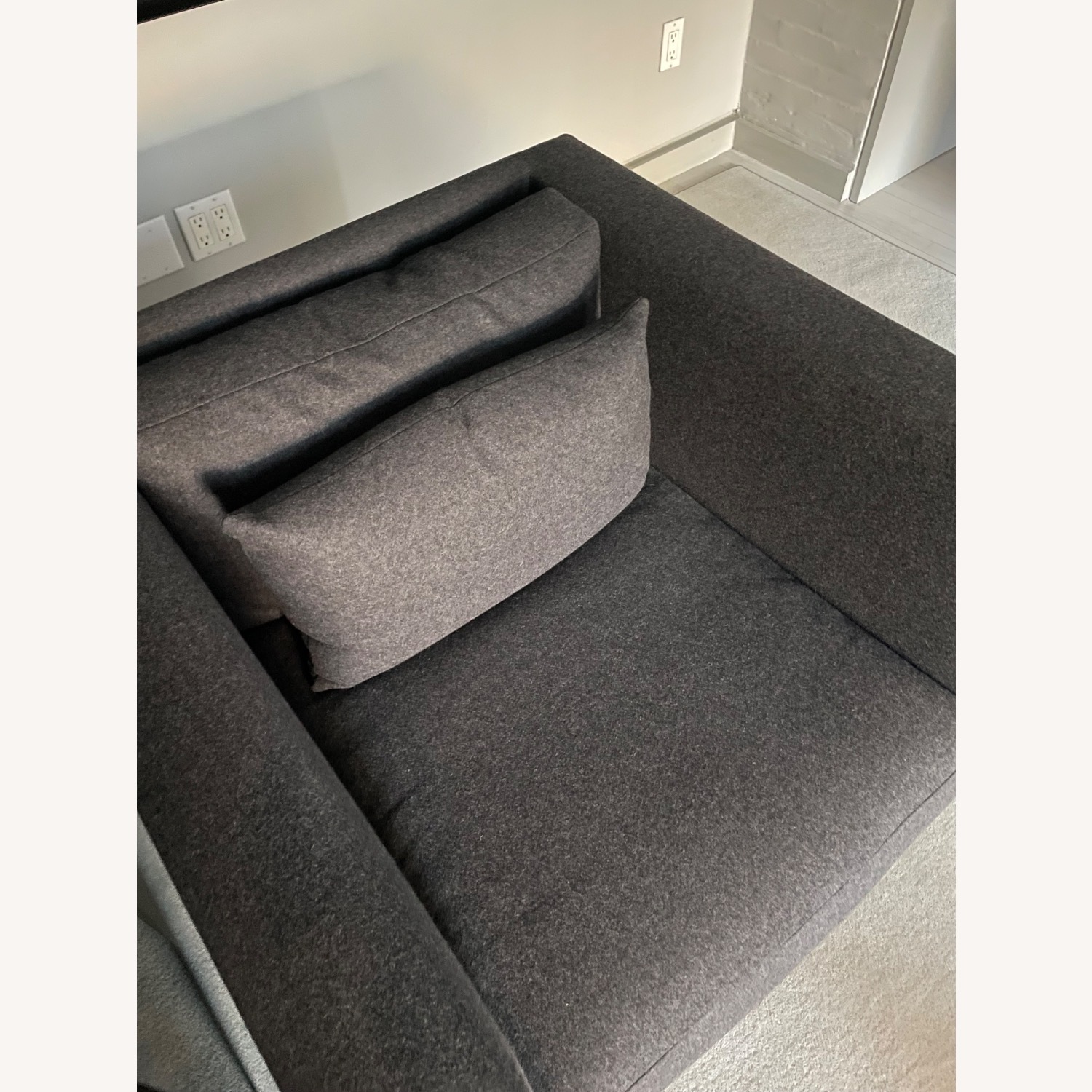 Gray Wool Swivel Sofa Chair - image-1