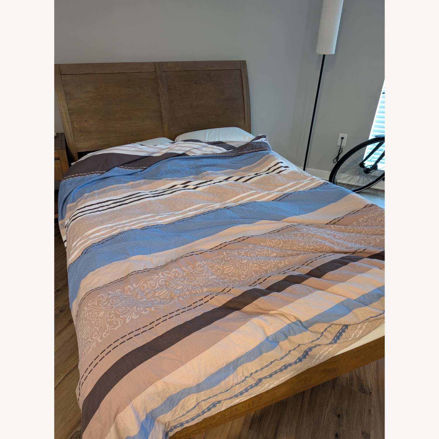 Crate & Barrel Dawson Queen Bed Walnut - image-1