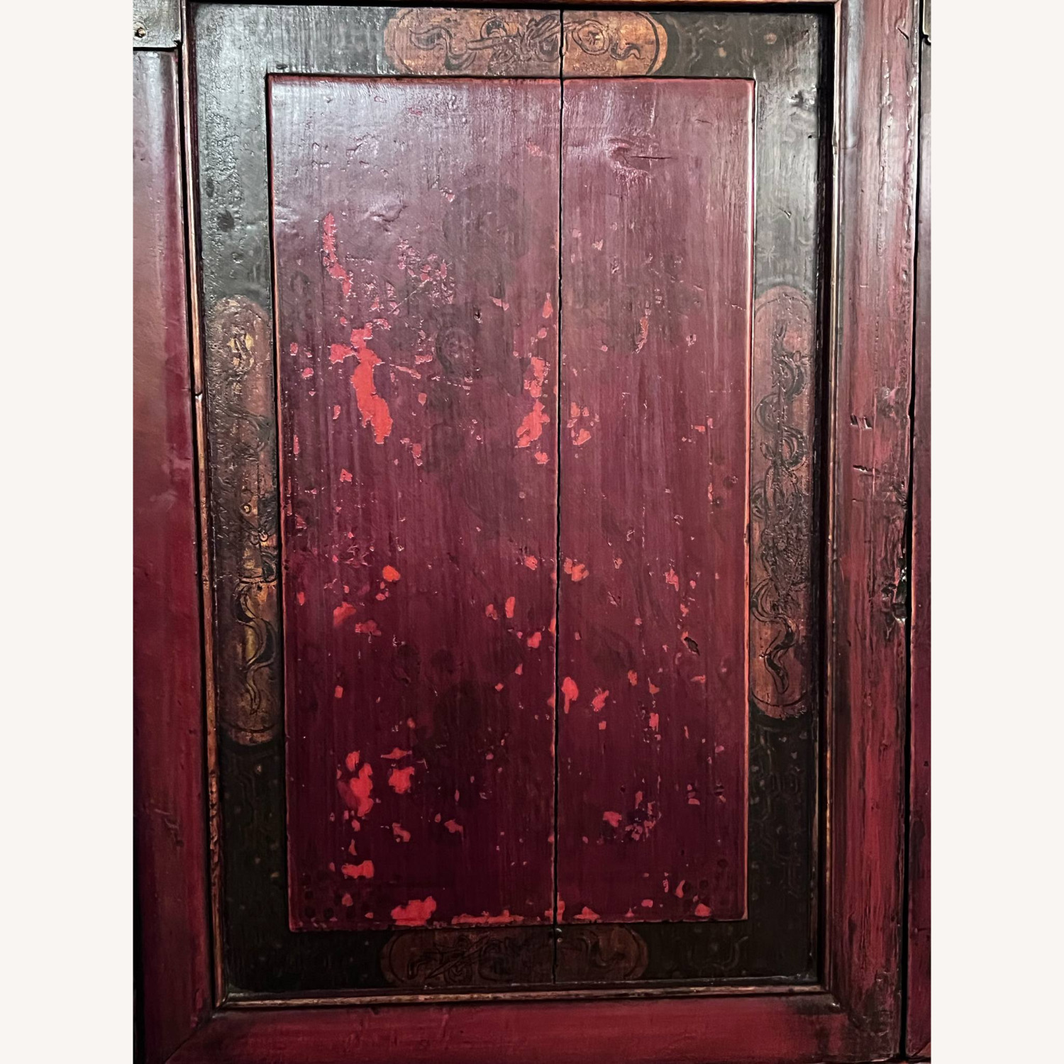 19th Century Qing Dynasty 4-Door Red Cabinet - image-5