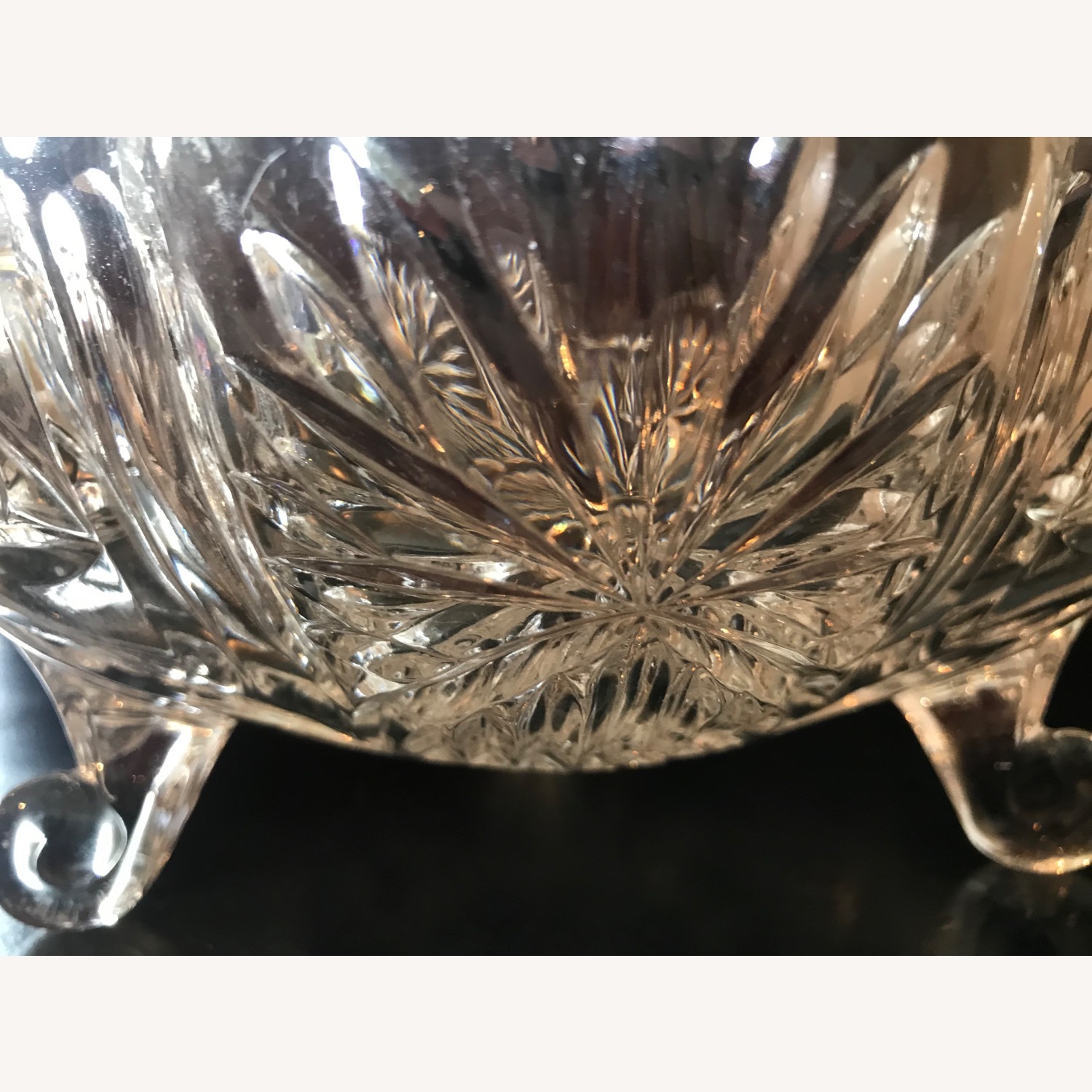 Vintage Hand - Cut  Crystal Centerpiece Bowl - image-12