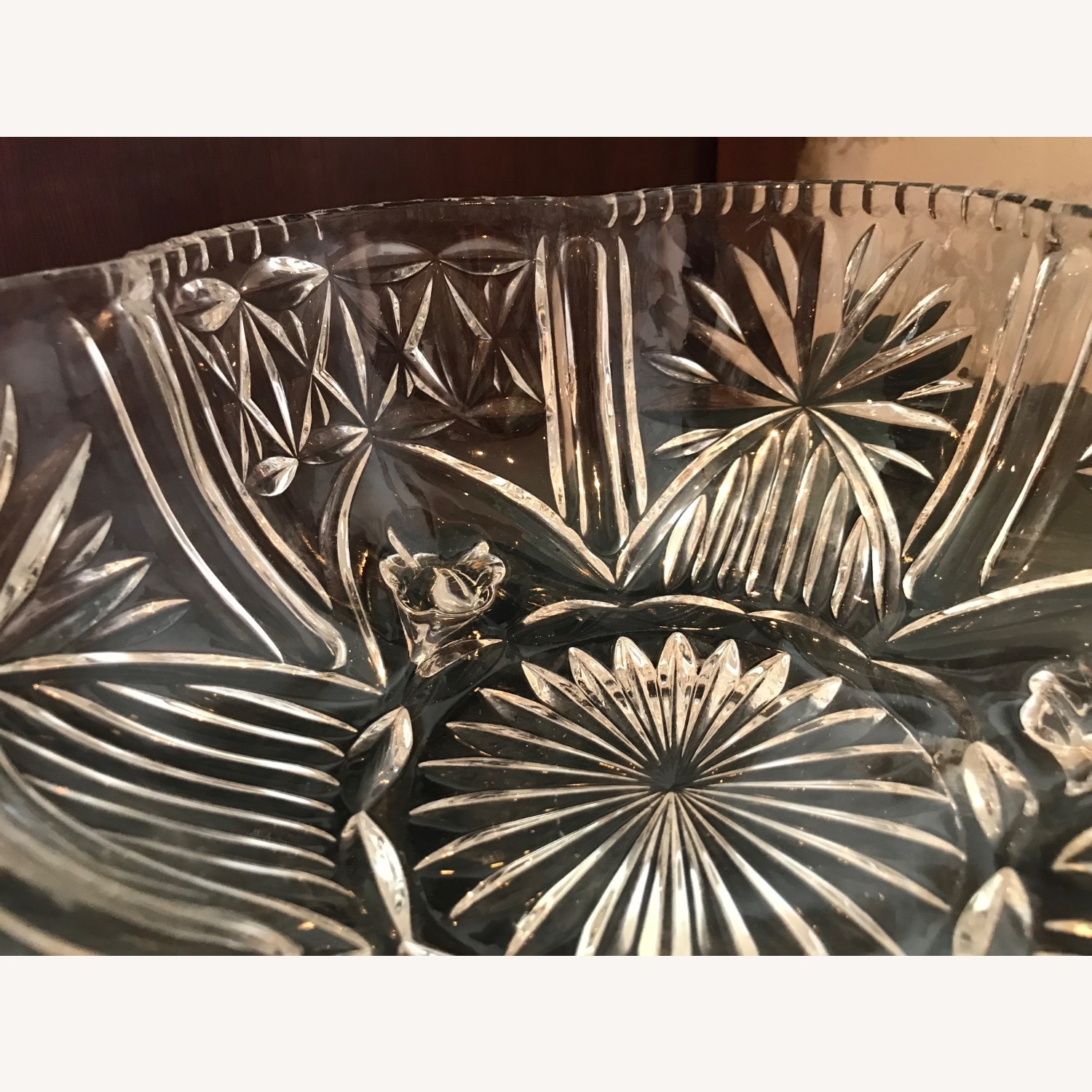 Vintage Hand - Cut  Crystal Centerpiece Bowl - image-16