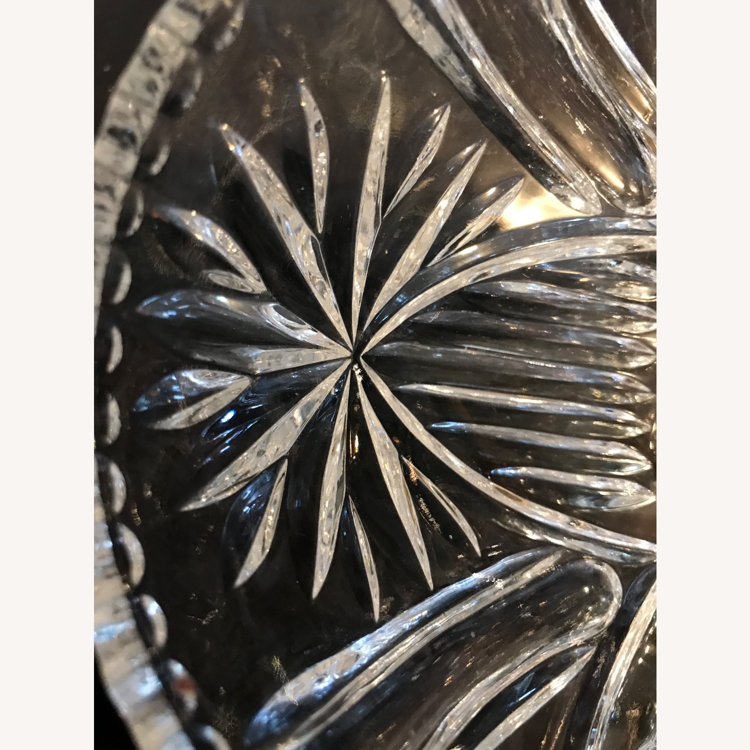 Vintage Hand - Cut  Crystal Centerpiece Bowl - image-8