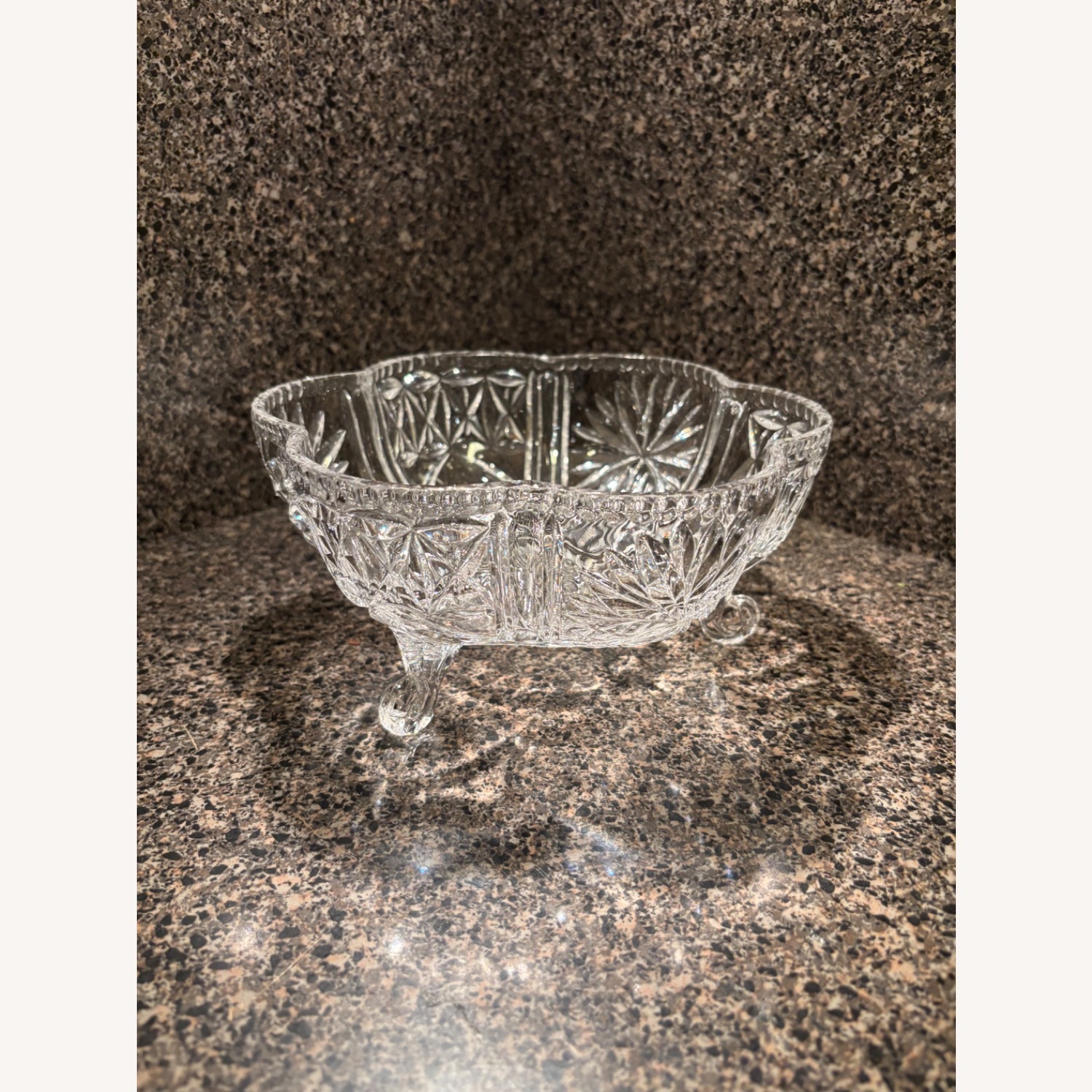 Vintage Hand - Cut  Crystal Centerpiece Bowl - image-4