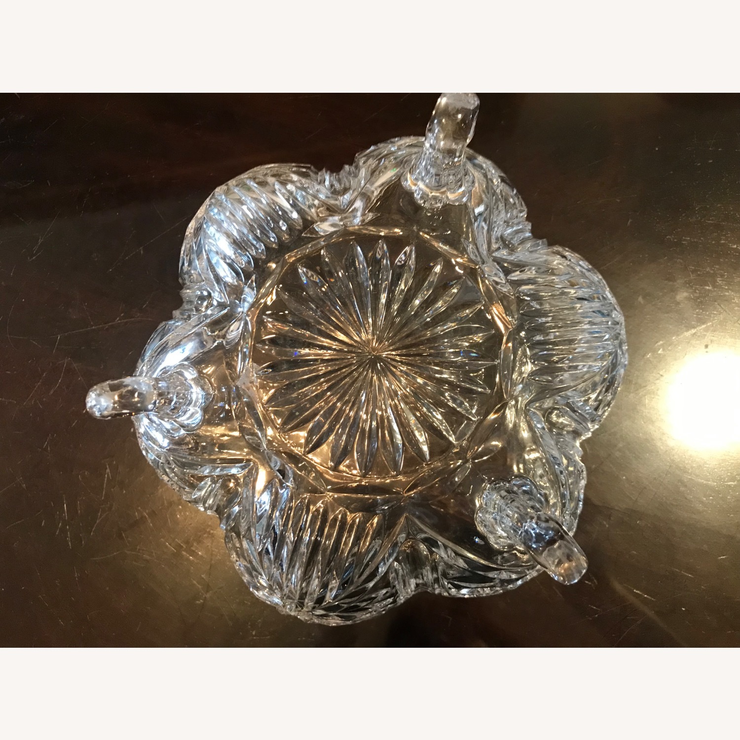 Vintage Hand - Cut  Crystal Centerpiece Bowl - image-6