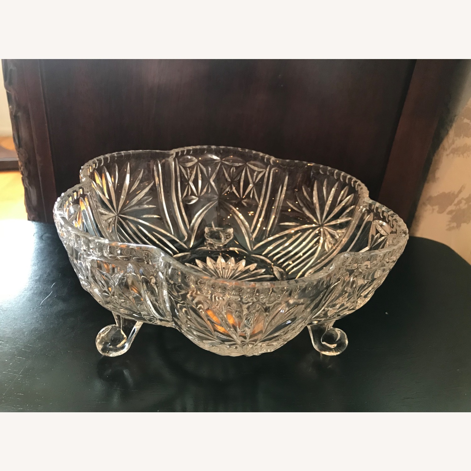 Vintage Hand - Cut  Crystal Centerpiece Bowl - image-18