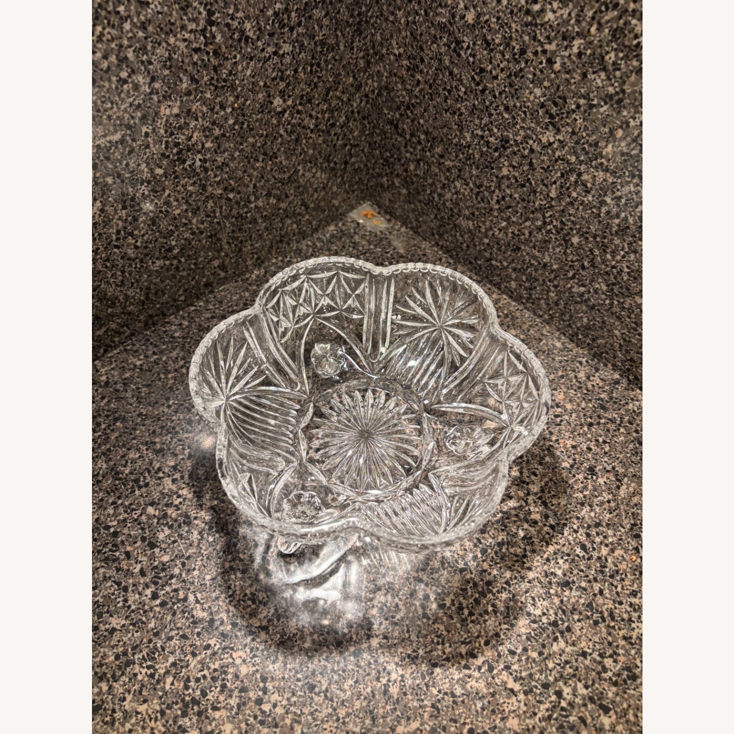 Vintage Hand - Cut  Crystal Centerpiece Bowl - image-2