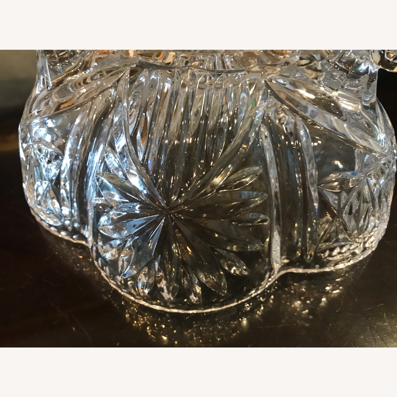 Vintage Hand - Cut  Crystal Centerpiece Bowl - image-5