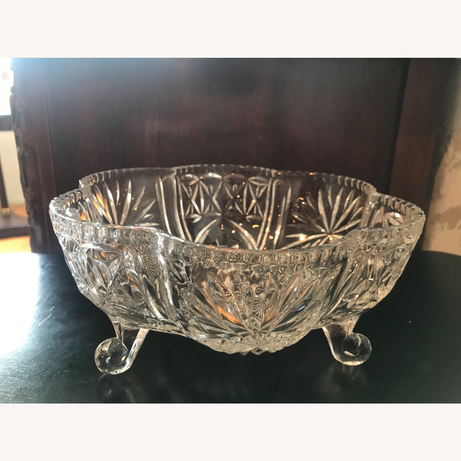 Vintage Hand - Cut  Crystal Centerpiece Bowl - image-19