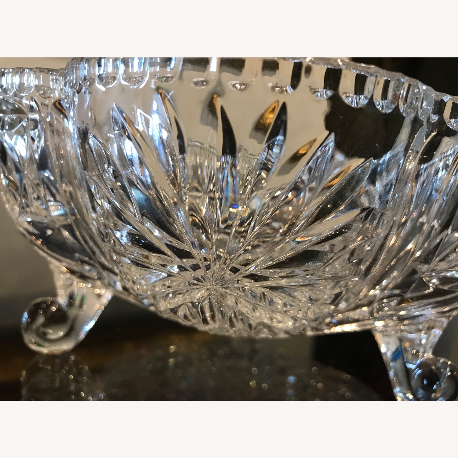 Vintage Hand - Cut  Crystal Centerpiece Bowl - image-7