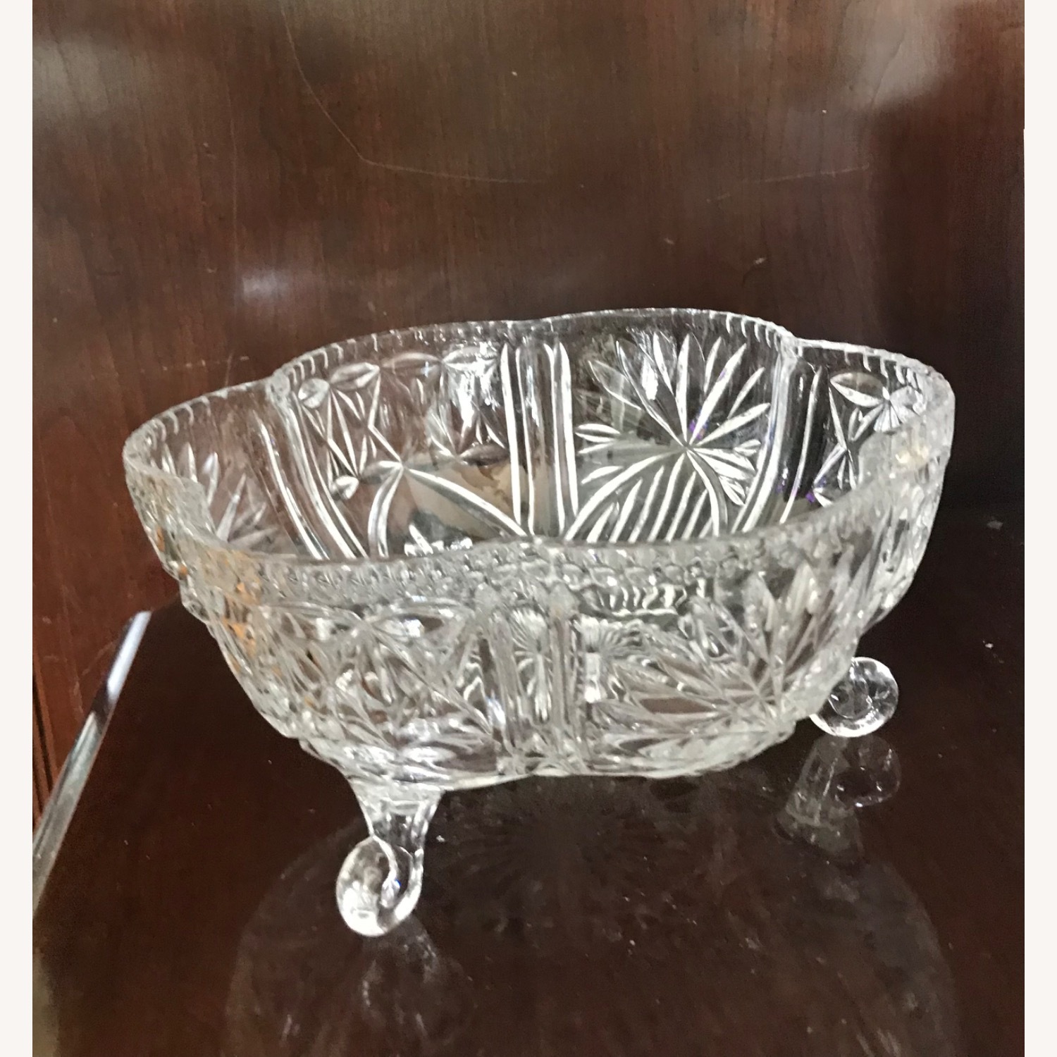 Vintage Hand - Cut  Crystal Centerpiece Bowl - image-15