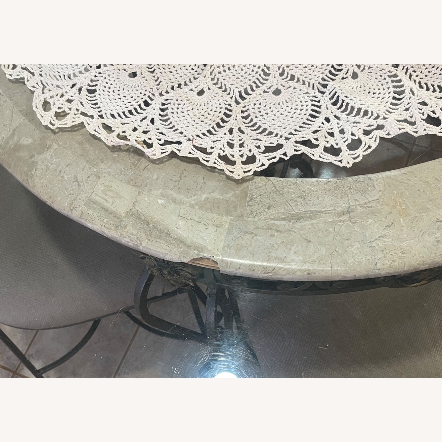 Marble & Glass Dining Room Table - image-4