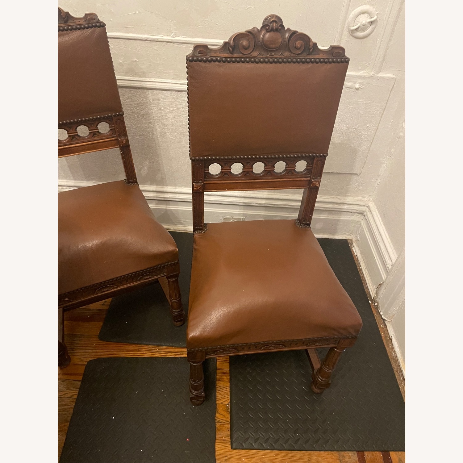 Vintage Hardwood Table and Chairs - image-6