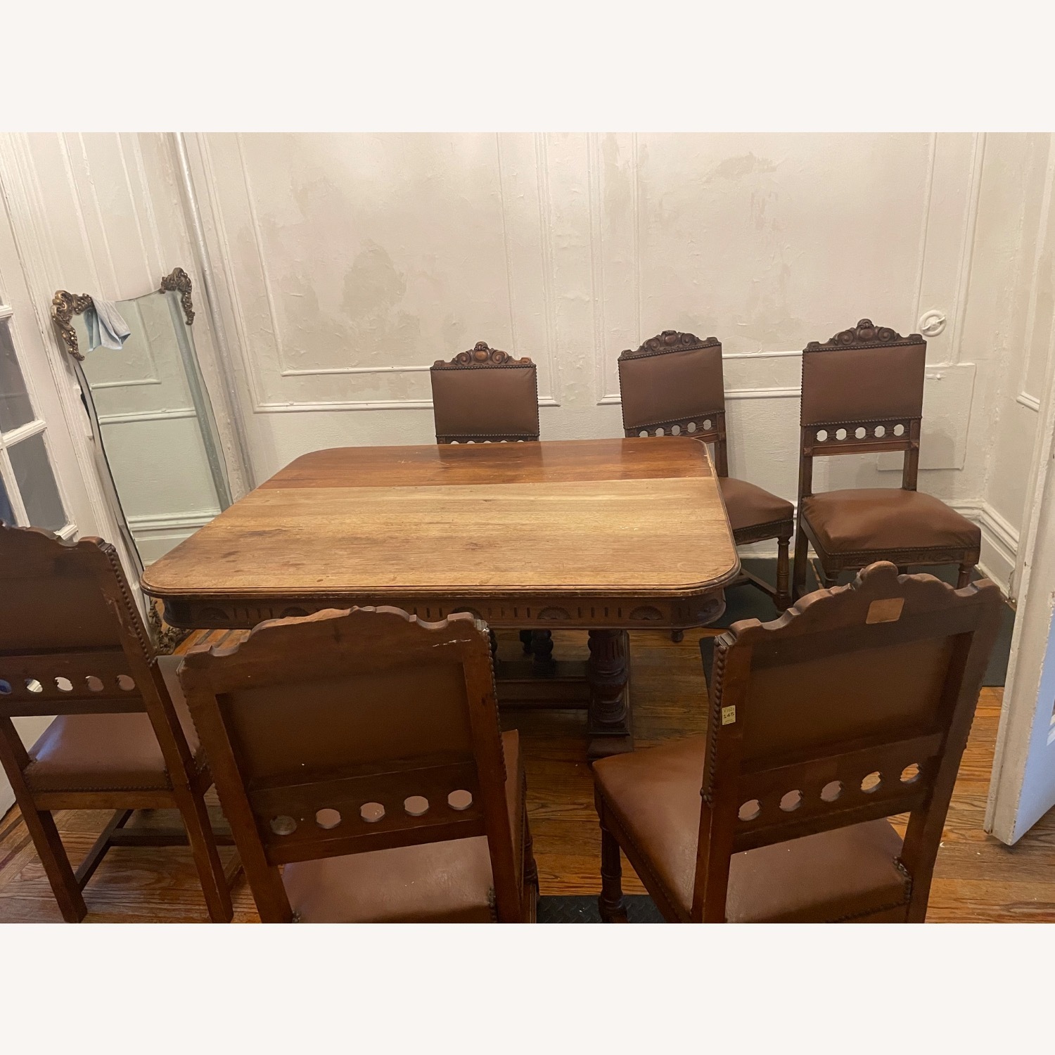 Vintage Hardwood Table and Chairs - image-1